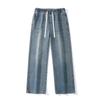 American Retro Cat Whisker Wash Jeans Men's Loose Straight Floor Trousers