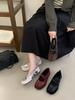 2025 New One-word Buckle with Split-toed Pig's Trotters Mary Jane Ballet Small Leather Shoes Women's Flat-bottomed Shallow Mouth Women's Single Shoes