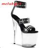 Women's Sandals Fairy High Heel Stilette Crystal Transparent Dance Shoes 20cm Heel 10cm Platform YKC