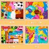 Bajoy Wooden Puzzle 4 Types Series Plus Size 60PCS Large Capacity Mold Puzzle Brain Training 3 4 5 6 Years Old Montessori Educational Toy Fingertip