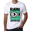 Men’s Vintage Tee Shirt Graphic T Shirt RAIN Monster White