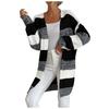 Women Casual Fashion Colorblock Long Buttonless Cardigan Sweater Jacket Outerwear