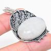 Natural Rainbow Moonstone Gemstone 925 Sterling Silver Pendant 2.09" W8O54