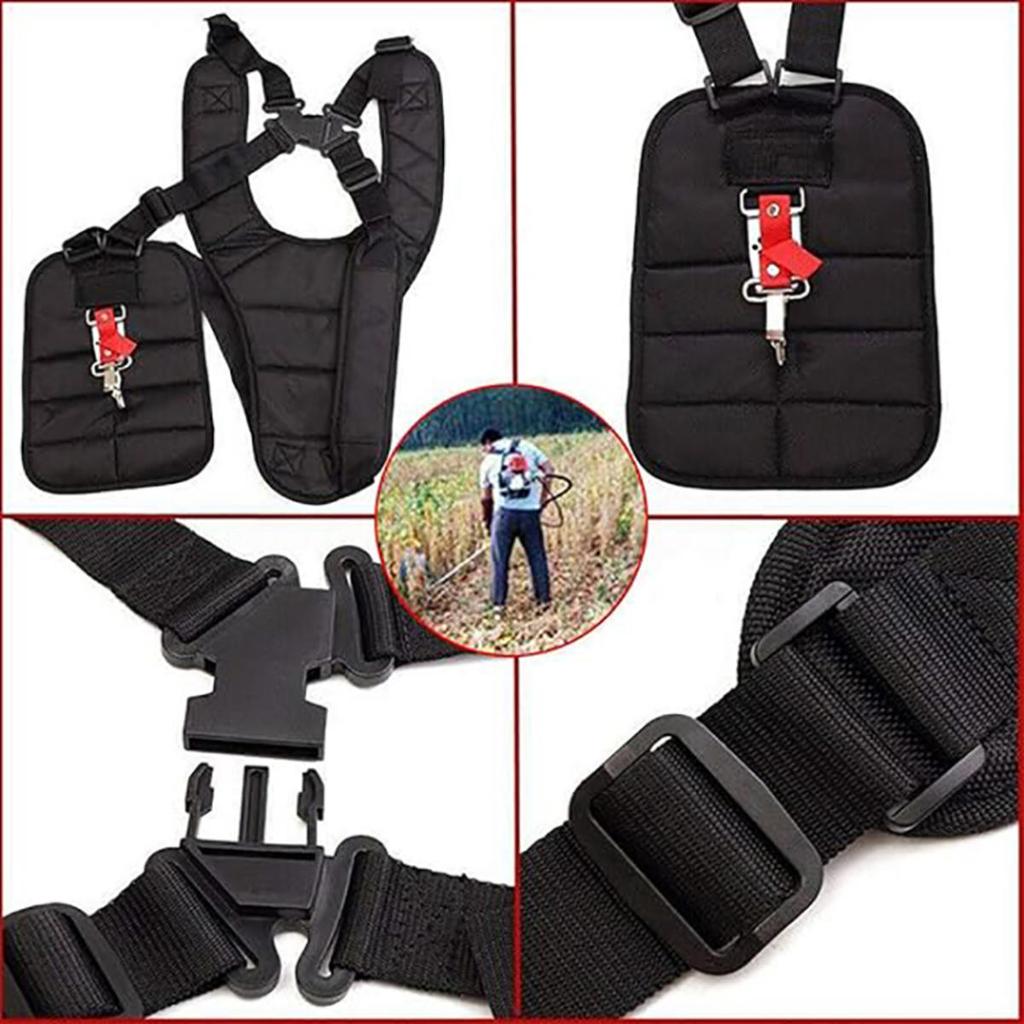 Двойной плечевой ремень для триммера для газонокосилки, триммера для травы, кустореза, садового силового сучкореза, регулируемый нейлоновый ремень