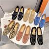 Fashion Autumn Weaving Princess Shoes Fashion Square Toe Casual Ballet Flats Shoes Women's Knitted Flat Bottom Soft Sole Walking Shoes