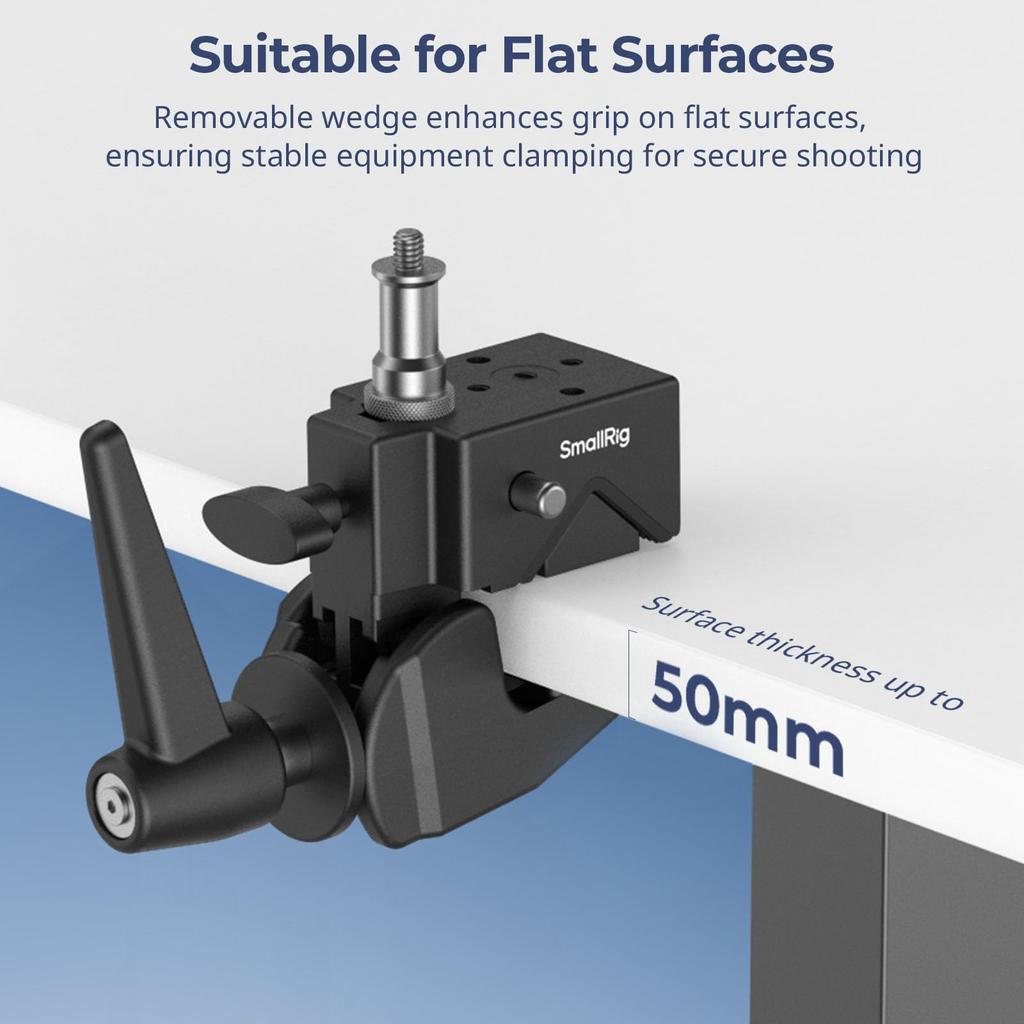 SmallRig Super Clamp Video Camera Support Kit 15kg Max Load with and Top Screws On Studs Heavy Duty for True Studio Video Camera Lighting Round Pipe