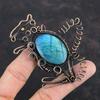 Labradorite Pendant Copper Wire Wrapped Pendant Handmade Pendant Copper Jewelry Real Gemstone Pendant Wire Wrap Rabbit Jewelry Gifts For Him