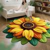 Living Room 3D Floor Mat Flower Carpet Circular Home Peony Flower Petal Shaped Living Room Bedside Mat