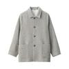 MUJI Twill Short Size S Men's Wool-Blend Coat, Gray, (BG1QWA4A)
