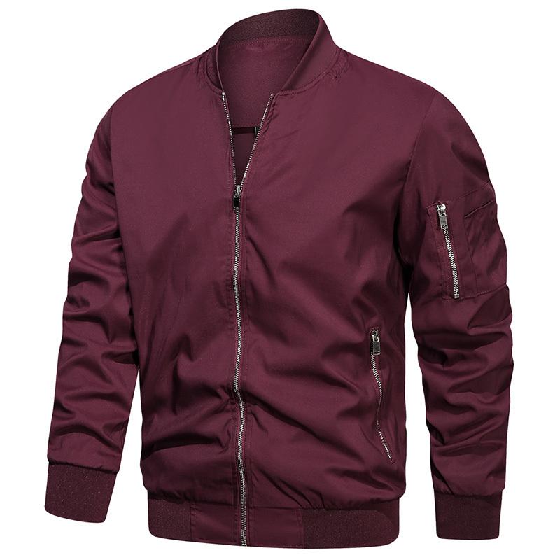USA Size Men's Lightweight Bomber Jacket for Spring Autumn - Casual Flight Pilot Varsity Baseball Coat