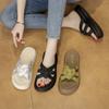 Fashion Shoes Women Slippers For Swimming Pool Slides Pantofle Soft Beach 2025 Summer Casual Leisure Slippers Women Summer Shoes Shale