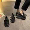 Black Loafers Women's New Summer Niche Bow Platform British Style Small Leather Shoes Retro Shoes Single Shoes Women's Shoes