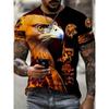 2024 Summer Top Short Sleeve Men 3D Printed American Bird Eagle Pattern T-shirt Men Fashion Street Short Sleeve Casual Top