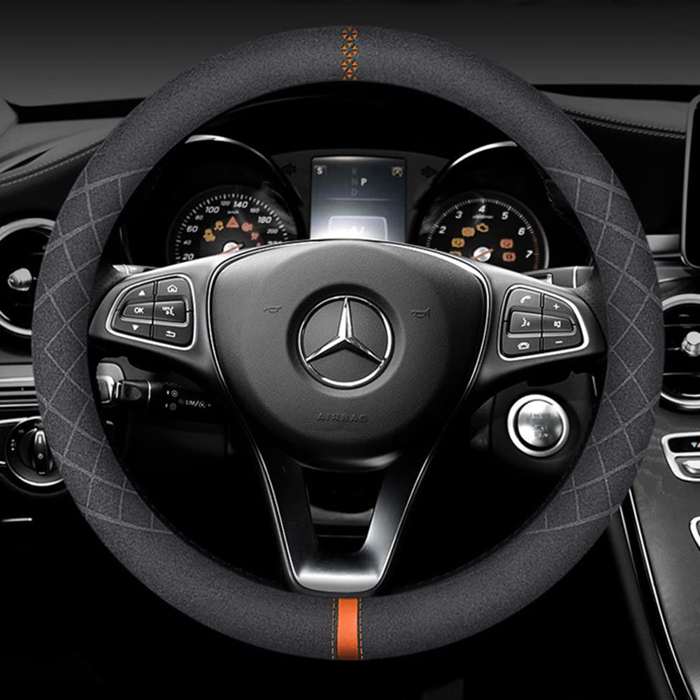TATACLEA Steering Wheel Cover, Suede Touch Steering Wheel Cover, Luxury, Texture, Anti-slip, Anti-Stain, Steering