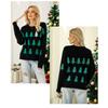 GMXIA Women's Fall Winter Pullover Jacquard Christmas Tree Knitwear Long Sleeve Red Christmas Sweater