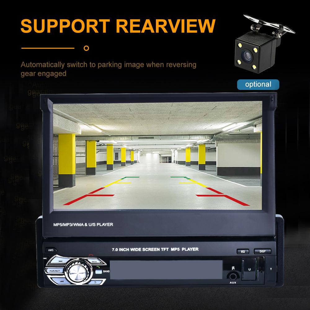 icreative 9601 7 Inch Universal Bluetooth Car AM/FM Radio Audio Video MP5 Player with Rearview Camera RDS Reversing Navigation Car Player