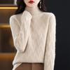 New Style of Wool Sweater, Semi-high Neck Thickened Warm Knitted Base Layer Sweater for Women