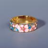 Creative Flower Enamel Colored Glue Diamond Ring Womens Hand Dressing