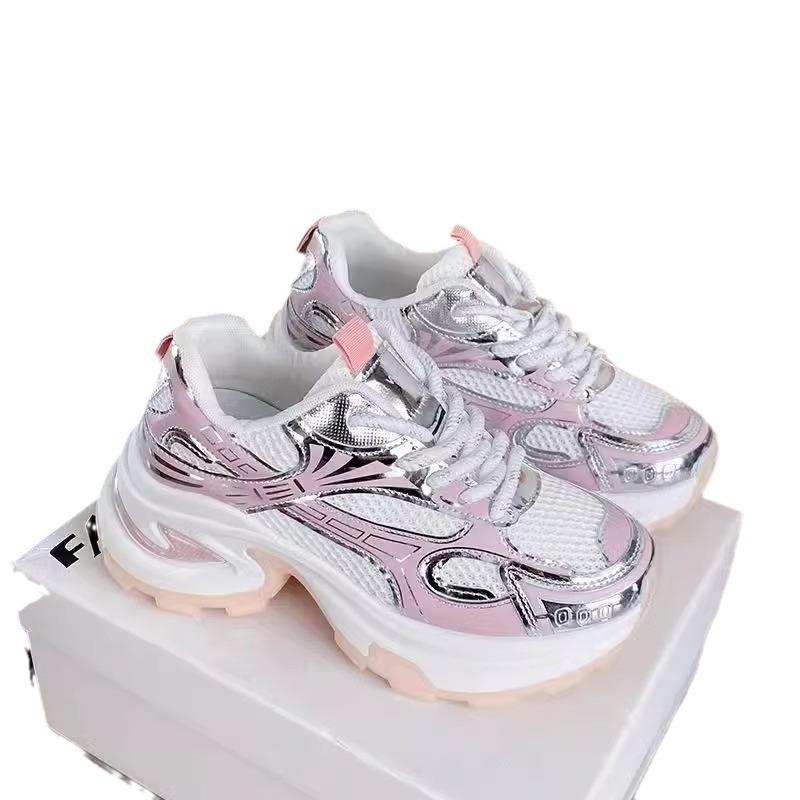 Platform Dad Shoes Show Small and Versatile Student Sports Shoes Mesh Street Shooting Summer Tide Shoes