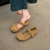 New Style Shallow Mouthed Flats Sole Single Shoe for Women Soft Sole Bean Shoes Round Toe Retro Mary Jane Shoes Zapatos Mujer