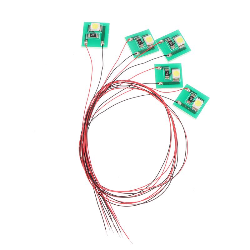 5Pcs Pre Wired Warm White Smd 3528 Led Lamp Light Set 12V ~ 18V For Model Railway Trains 1Set=5Pcs