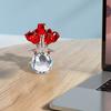 Yousheng Faux Crystal Rose Flower Ornament Handmade Bouquet Figurine Mini Flower Vase Decoration Wife Girlfriend Women Wedding Anniversary Birthday