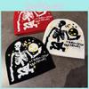 Bizarre Knitting And Terrifying Skull Hat Knit Fabric Autumn Winter Travel Wear