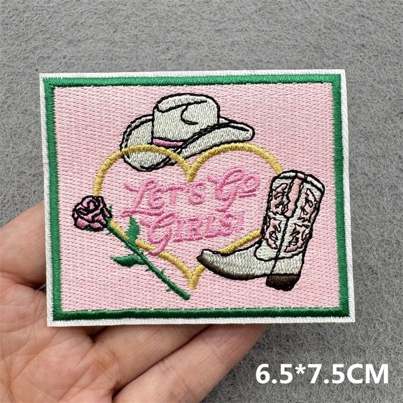 West Cowboys Embroidery Patch Iron On Patches For Clothing Jacket Stickers Letters Patches On Clothes DIY Sewing Applique