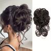 Synthetic Messy Buns Hair Scrunchies Extensions Claw Clip In Curly Wavy Ponytail Hairpieces Wig For Women