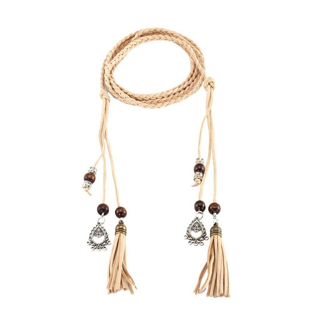 Style Waistband Knot Decorated Dress Accessories Tassles Belts Braided Belt Waist Chain Waist Rope