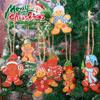 36/12pcs Gingerbread Man Ornaments Christmas Tree Wooden Hanging Decorations Pendants Cute Cartoon Xmas DIY Hangings Home Decor