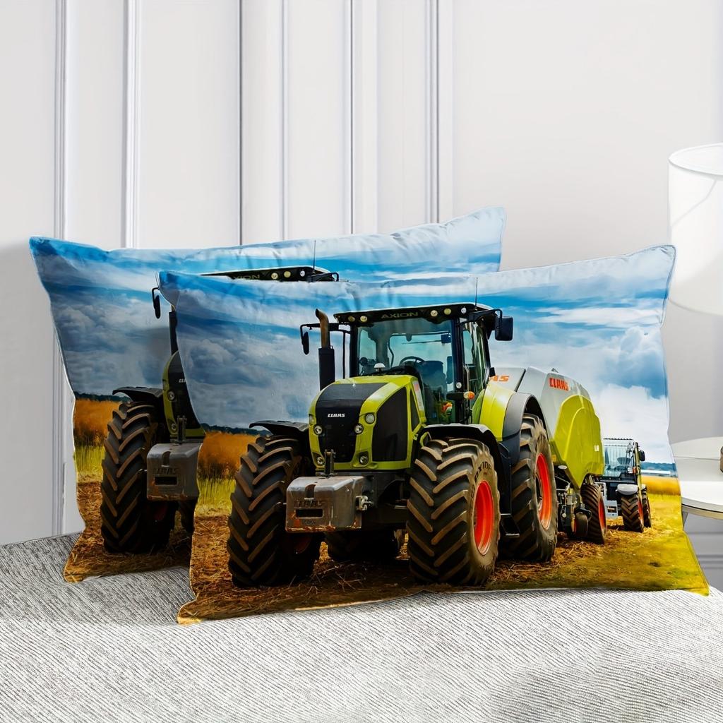 3pcs Green Field Truck 3D Printed Bedding Set Cozy Comfortable Duvet Cover King Queen Twin Size Birthday Gift Bedroom Decoration