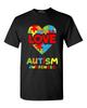 Love Puzzle Heart Autism Awareness T-Shirt Support Autism Dad Brother Shirts