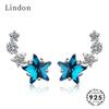 Lindon Trendy Earrings with Five-pointed Star Shape Zircon Gemstone Stud Earrings for Women Wedding Gift
