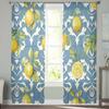 Lemon Leaf Patterns Sheer Curtains for Kids Bedroom Living Room Voile Window Curtains Tulle Drapes