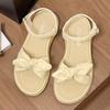 Fashion Summer New Sandals Women's Fashion Round Head Open Toe Butterfly Knot Soft Soled Platform Flat Shoes
