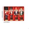 4Pcs Christmas Nutcracker Ornament Set Small Wooden Hanging Decorations Portable