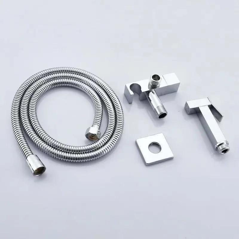 Gold Shower Wall Mounted Toilet Bidet Sprayer Set Brass Valve Bathroom Alloy Black Handheld Self Cleaning Bidet Faucet White