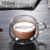 Clean Products 150ml Double-layer Thermal Glass Cup Heat Resistant Tea Coffee Mug with Handle