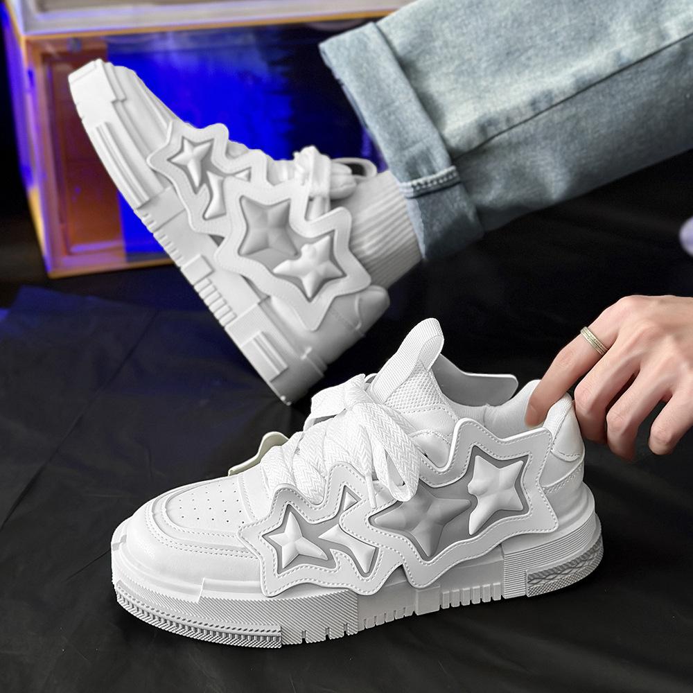 Fashion Casual Skateboard Shoes 2024 Spring and Autumn New Design Bread Platform Shoes Student Shoes Male