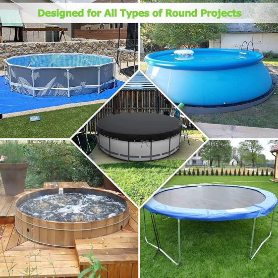 Pool Cover Foldable Drawstring Design Round Waterproof Dustproof Oxford Fabric Washable Protection Pet Pool Supplies