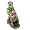 [A2110] - Multicolored 'Pixie Wheelbarrow' Resin Figurine - 10 Cm