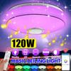 100W Dimmable RGBW LED Music Ceiling Lights with Bluetooth Speaker Remote and APP Control Flush Mount Ceiling Light