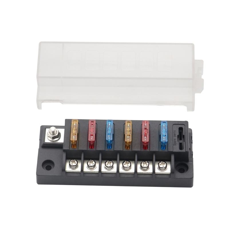 6 Way Fuses Box for Standard Fuses Holder ATOBlock 32V 100A Car Boats