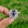 Sterling Silver Natural African Amethyst Flower Wedding February Promise Ring