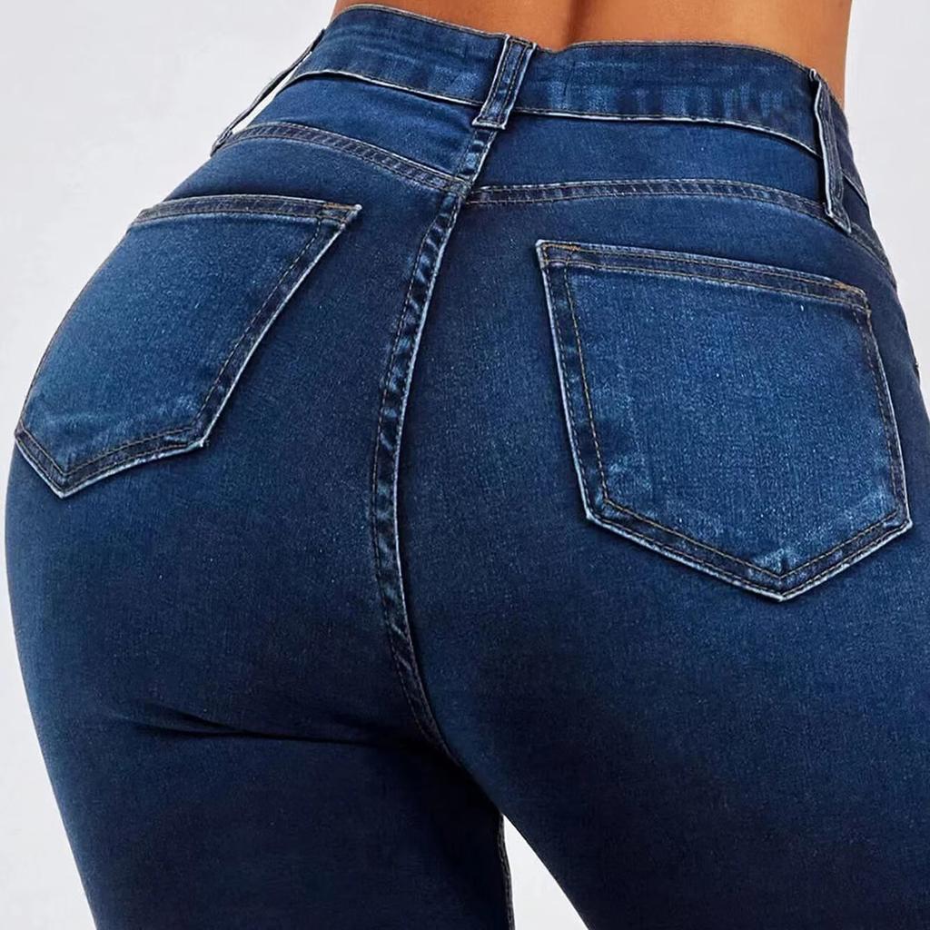 Spring and Summer Trousers High Waist Boot Cut Jeans for Women Fashion Casual Slim Denim Flared Pants