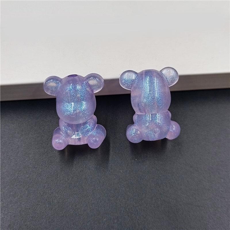 Home Party Supplies Acrylic Shimmer DIY Jewelry Accessories Creative Handmade 10pcs Beads Bear Necklace Making Materials Luminous Bracelet