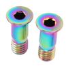 2pcs Bike Rear Derailleur Pulley Screw Colorful Hollow Ti Alloy Lightweight Flat Head Rear Dial Guid