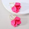 Unusual Earrings For Women Korean Fashion Acrylic Rose Petals Flower DangleTrend Luxury Design Wedding Party Jewelry Accessories