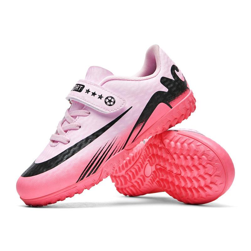 Ronaldo Gold-plated Seamless Fly-woven Football Shoes, Youth Spikes, Artificial Grass Game Training Shoes